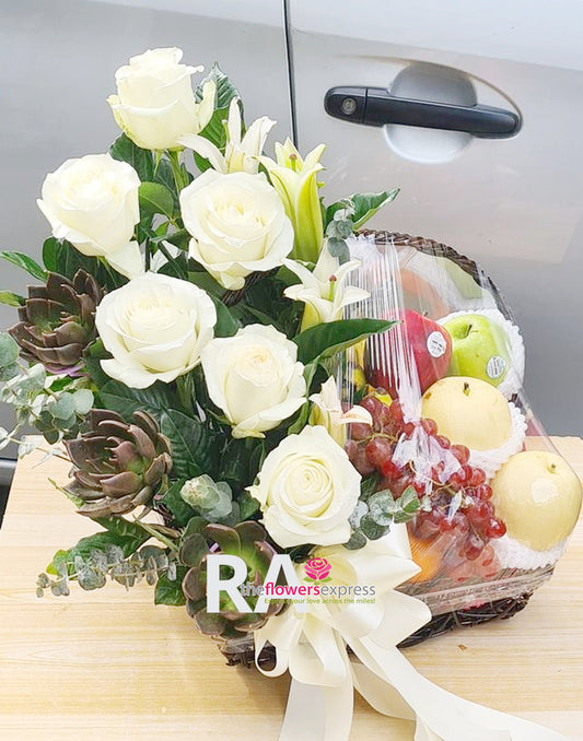 I Miss You Flower Fruit Basket